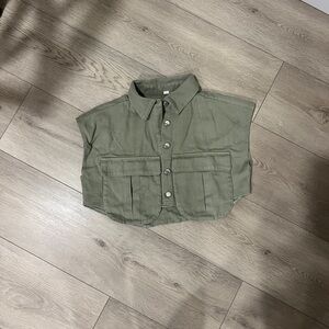 Amazon Olive Green Crop Top